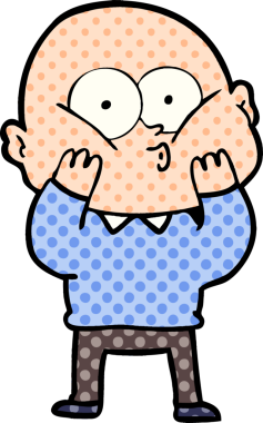 Bir insan tarafından çizilmiş kel bir adam.