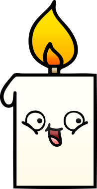 Bir insan tarafından çizilmiş yanan bir mumun gölgeli karikatürü.