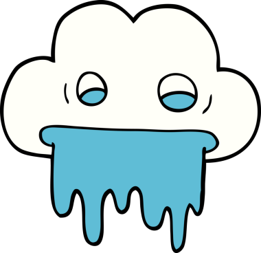 Bir insan tarafından çizilmiş karalama yağmur bulutu