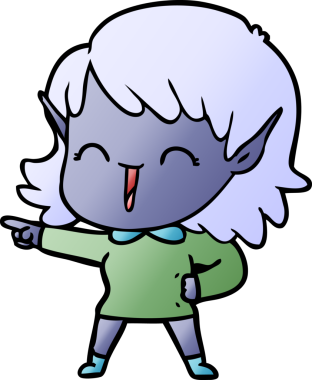 Bir insan tarafından çizilmiş bir elf kızı.