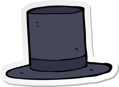 Bir insan tarafından çizilmiş bir silindir şapkanın çıkartması.