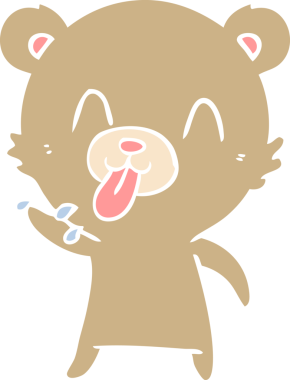 kaba düz renkli çizgi film ayısı bir insan tarafından çizilmiş.