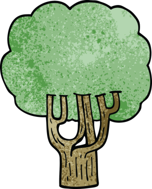 Bir insan tarafından çizilmiş karalama ağacı.