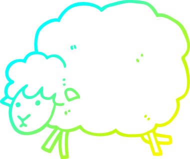 Bir insan tarafından çizilmiş bir koyunun soğuk gradyan çizgisi