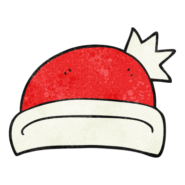 Bir insan tarafından çizilmiş el yapımı karikatür noel şapkası.