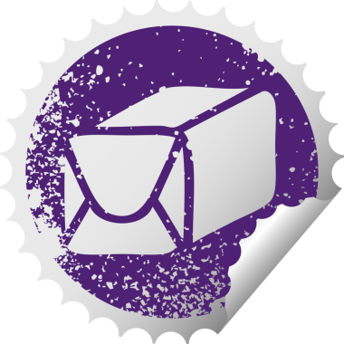 Bir insan tarafından çizilmiş bir kağıt parselinin çizilmiş dairesel soyma etiketi.