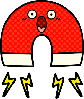 bir insan tarafından çizilmiş bir mıknatısın çizgi roman tarzı