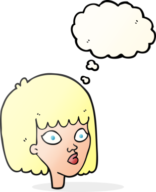 Bir insan tarafından çizilmiş serbest çizim baloncuk kadın yüzü.