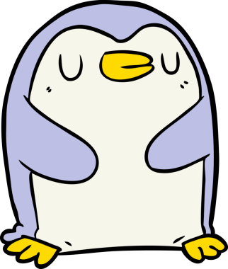 bir insan tarafından çizilmiş penguen çizgi filmi