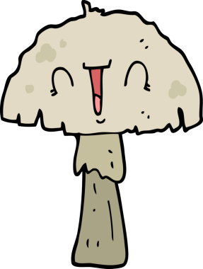 bir insan tarafından çizilmiş mantar mantarı