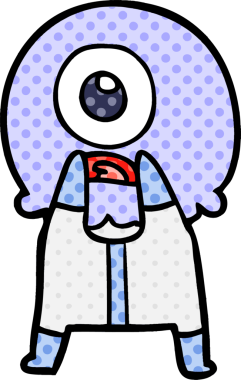 Çizgi film Tepegöz uzaylı uzay adamı bir insan tarafından çizildi.