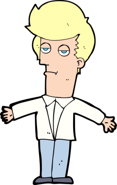 Bir insan tarafından çizilmiş sıkıcı bir çizgi film.