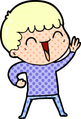 Bir insan tarafından çizilmiş mutlu bir adam.