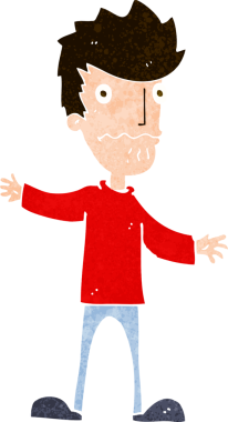 bir insan tarafından çizilmiş sinirli bir adam.