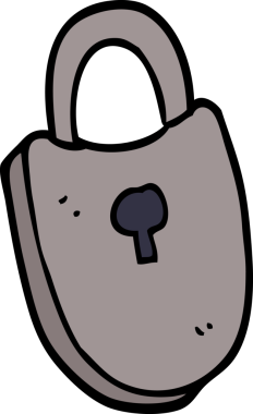 Bir insan tarafından çizilmiş karikatür kilitlenmiş asma kilit