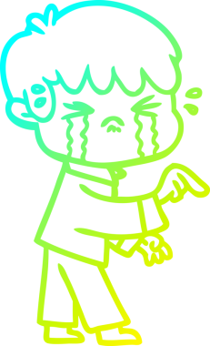 Bir insan tarafından çizilmiş ağlayan bir çocuk çizgi filmi.