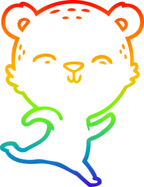 Bir insan tarafından çizilmiş mutlu bir çizgi film ayısının çizimi.