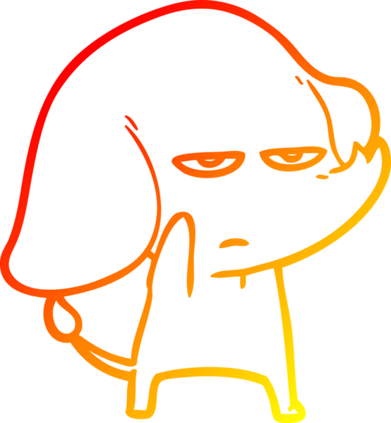 Bir insan tarafından çizilmiş kızgın bir fil çizimi.