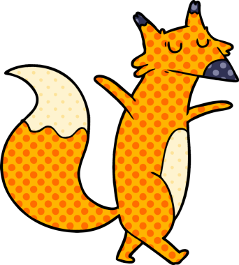 bir insan tarafından çizilmiş tilki çizgi filmi