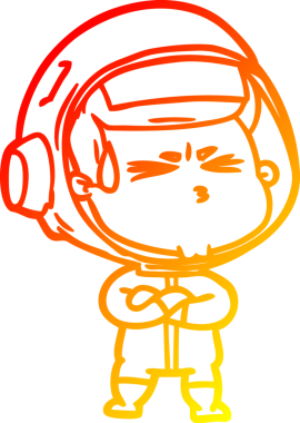 Bir çizgi film karakteri, bir insan tarafından çizilmiş astronot çizimi.