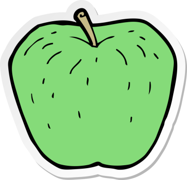 Bir insan tarafından çizilmiş çizgi film elmasının çıkartması.