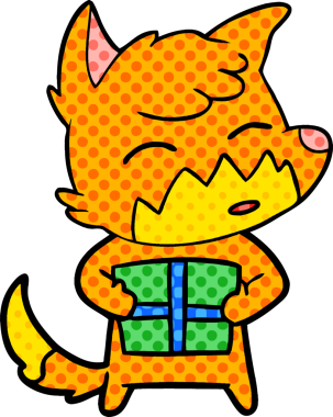 bir insan tarafından çizilmiş tilki çizgi filmi