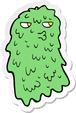 Bir insan tarafından çizilmiş iğrenç bir hayaletin çıkartması.