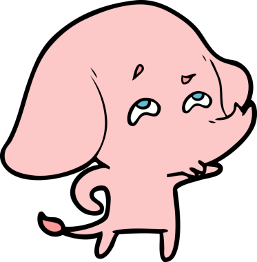 Bir insan tarafından çizilmiş karikatür fili