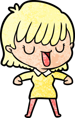 Bir insan tarafından çizilmiş karikatür kadın.