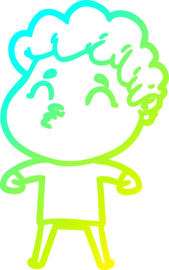 Bir insan tarafından çizilmiş soğuk çizgi film karakteri çizimi.