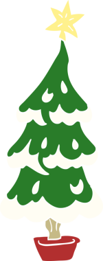 Bir insan tarafından çizilmiş bir karalama Noel ağacı.