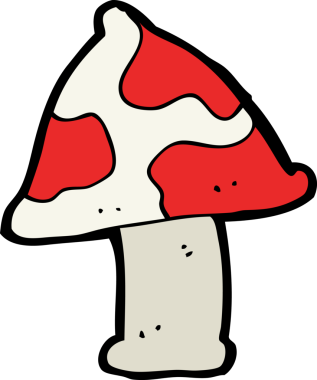 Bir insan tarafından çizilmiş mantar taburesi.