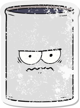 Bir insan tarafından çizilmiş karikatür petrol varilinin sıkıntılı çıkartması.