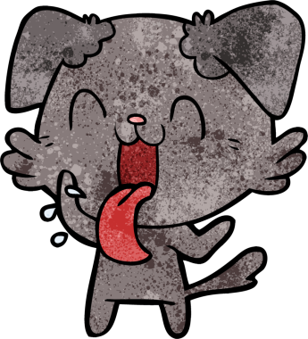 Bir insan tarafından çizilmiş nefes nefese bir köpek.