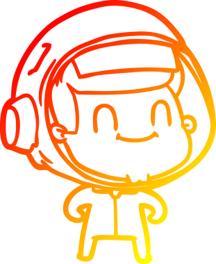 Bir insan tarafından çizilmiş mutlu bir astronot çizgi roman çizimi.