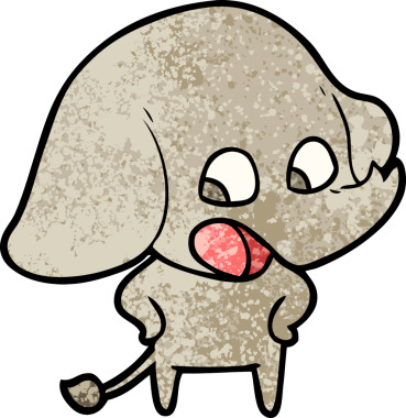 Bir insan tarafından çizilmiş şirin bir fil.