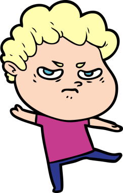 Bir insan tarafından çizilmiş kızgın bir adam.