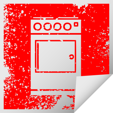 Bir insan tarafından çizilmiş fırın ve fırın amblemi.