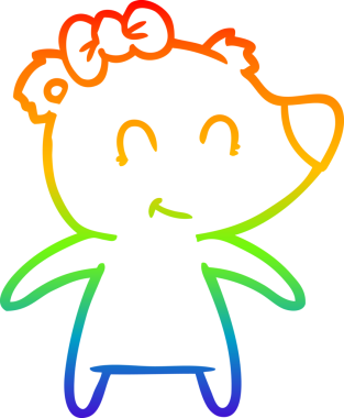 Bir insan tarafından çizilmiş dişi ayı çizgi filmi.