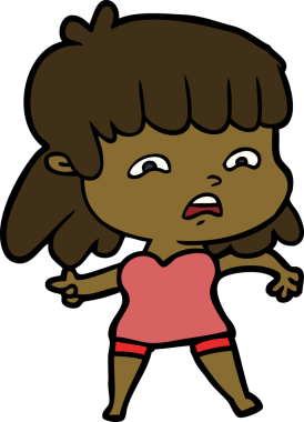 Bir insan tarafından çizilmiş endişeli bir karikatür.