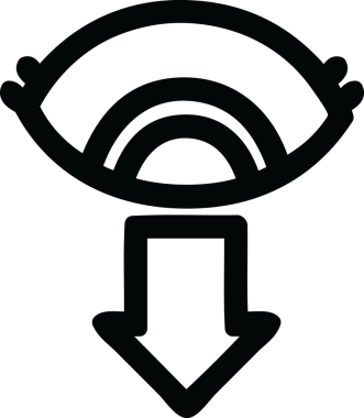 Bir insan tarafından çizilmiş göz simgesi.