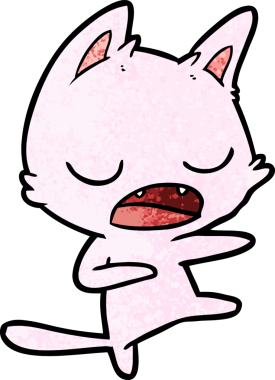 Bir insan tarafından çizilmiş konuşan kedi dansı.