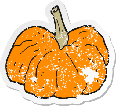 Bir insan tarafından çizilmiş karikatür kabağının sıkıntılı çıkartması.