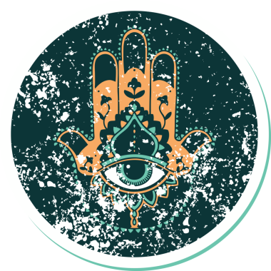 Bir insan tarafından çizilmiş bir hamza 'nın sembolik dövmeli görüntüsü.