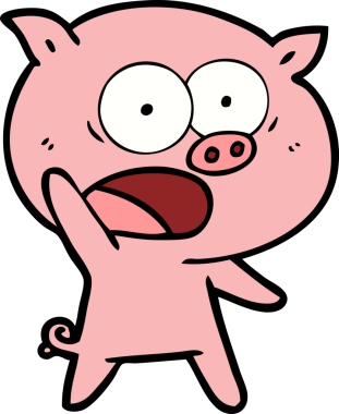 Bir insan tarafından çizilmiş domuz bağırması.