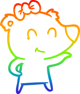 Bir insan tarafından çizilmiş dişi kutup ayısı çizgi filmi.