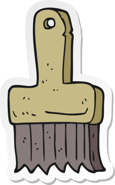 Bir insan tarafından çizilmiş karikatür fırçasının çıkartması.