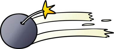 Bir insan tarafından çizilmiş bir bombanın gradyan karikatürü.