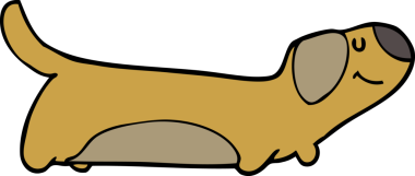 Bir insan tarafından çizilmiş çizgi film köpeği.