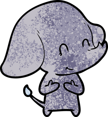 Bir insan tarafından çizilmiş şirin bir fil.